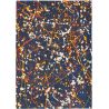 Tapis de salon contemporain en coton Expression Abstract Blue