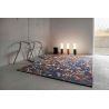Tapis de salon contemporain en coton Expression Abstract Blue