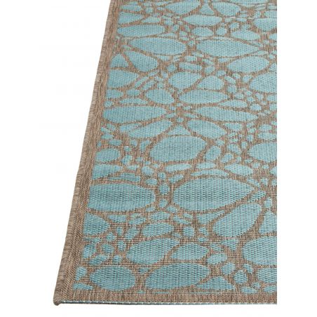 Tapis d'Extérieur en polypropylène collection Contemporary Fiore Aqua Tapis d'Extérieur en polypropylène collection Contemporary Fiore Aqua