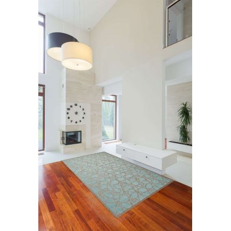 Tapis d'Extérieur en polypropylène collection Contemporary Fiore Aqua Tapis d'Extérieur en polypropylène collection Contemporary Fiore Aqua