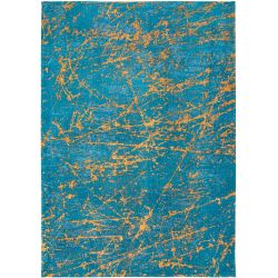Tapis de Salon Design tissé plat Stella Eclat Turquoise