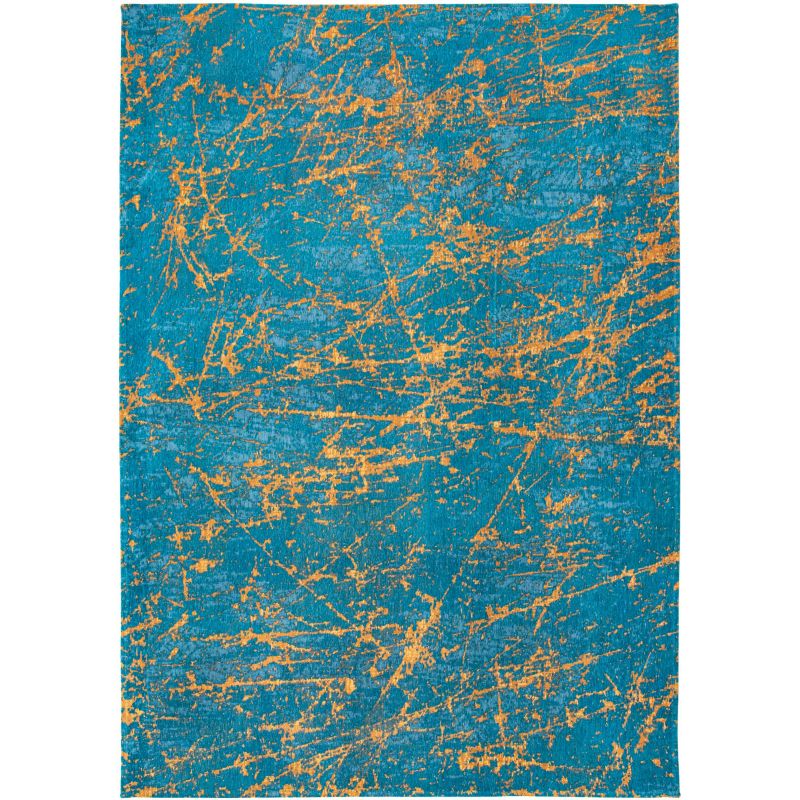 Tapis de Salon Moderne tissé plat Stella Eclat Turquoise - Louis de Poortere