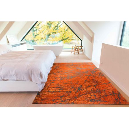 Tapis de Salon Design tissé plat Stella Nebula Orange chambre