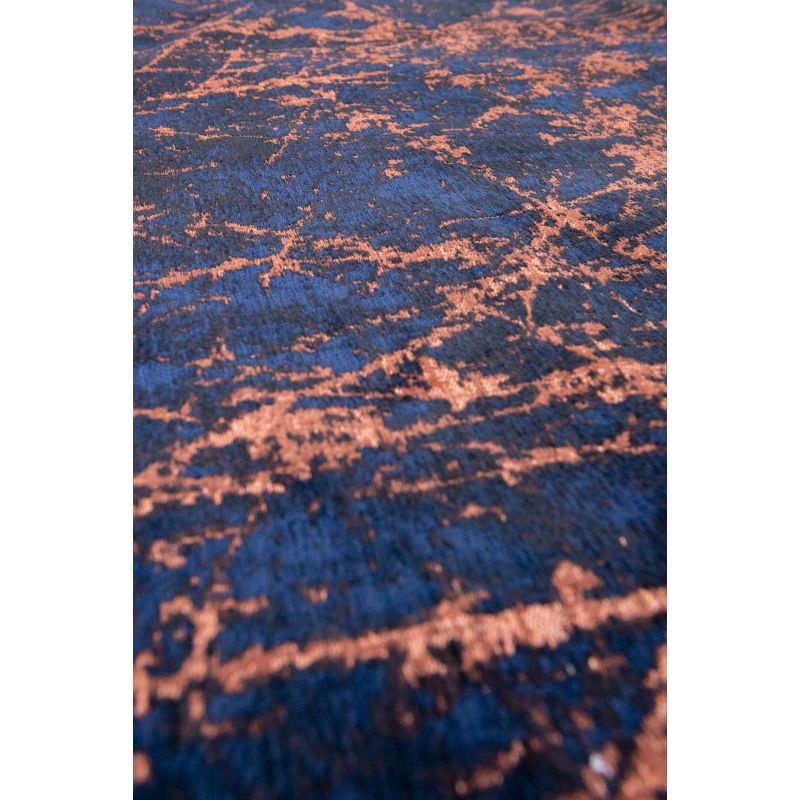 Tapis de Salon Moderne tissé plat Stella Bleu Stars detail