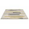 Tapis en laine formes géométrique gris moutarde et écru Zeal Pewter
