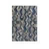 Tapis pure laine motifs géométriques Asher bleu