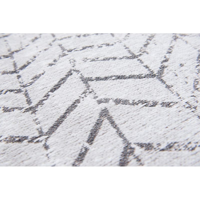 Tapis de salon moderne Jacob's Ladder Noir sur Blanc motif