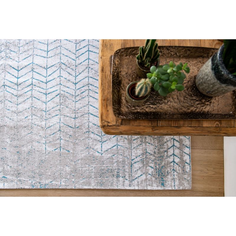 Tapis de Salon Moderne Jacob's Ladder Bleu et beige table salon