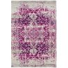 Tapis de salon Antique en polypropylène fuchsia et gris