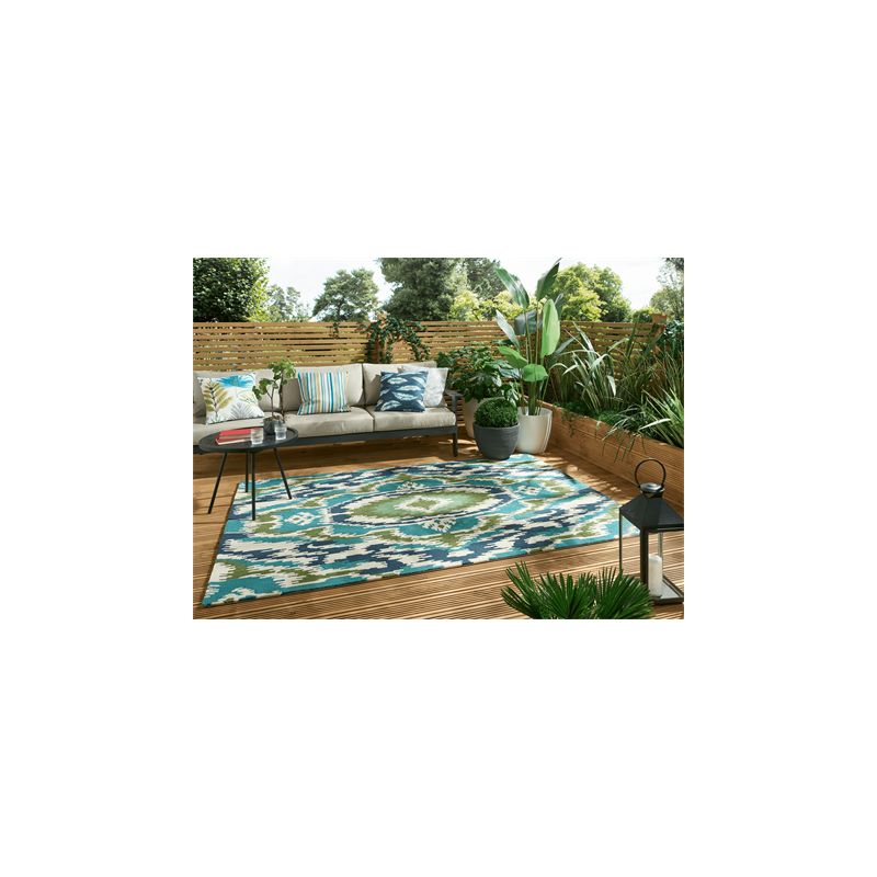 Tapis outdoor en polypropylène Ixora émeraude 