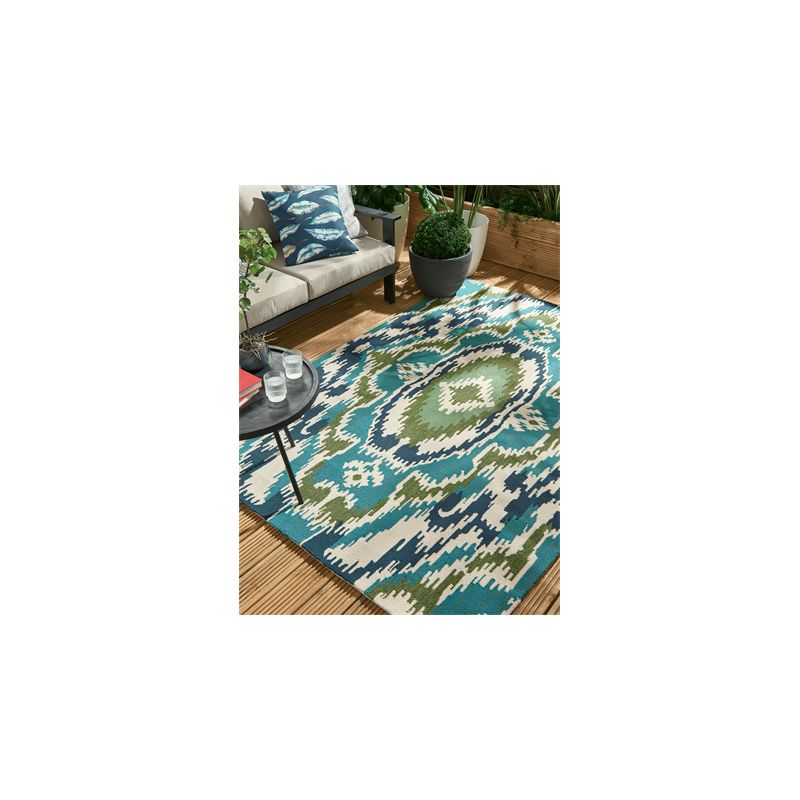 Tapis outdoor en polypropylène Ixora émeraude 