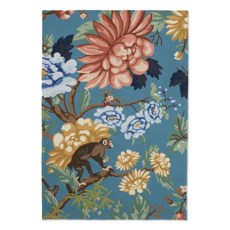 Tapis indoor/outdoor en polypropylène Saphir Garden teal