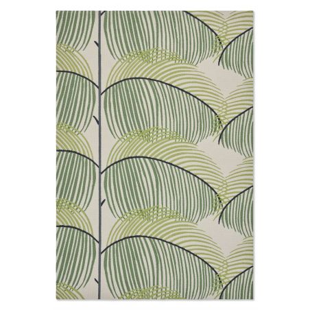 Tapis d'extérieur en polypropylène Manila Leaf botanical green Tapis d'extérieur en polypropylène Manila Leaf botanical green
