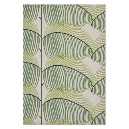 Tapis d'extérieur en polypropylène Manila Leaf botanical green