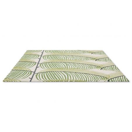 Tapis d'extérieur en polypropylène Manila Leaf botanical green Tapis d'extérieur en polypropylène Manila Leaf botanical green