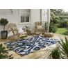 Tapis indoor/ outdoor en polypropylène Kasuri indigo