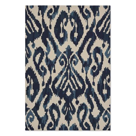 Tapis indoor/ outdoor en polypropylène Kasuri indigo