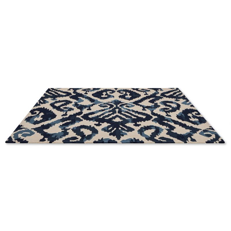 Tapis indoor/ outdoor en polypropylène Kasuri indigo