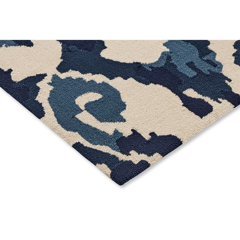 Tapis indoor/ outdoor en polypropylène Kasuri indigo