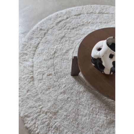Tapis rond en laine lavable en machine blanc Arctic Tapis rond en laine lavable en machine blanc Arctic