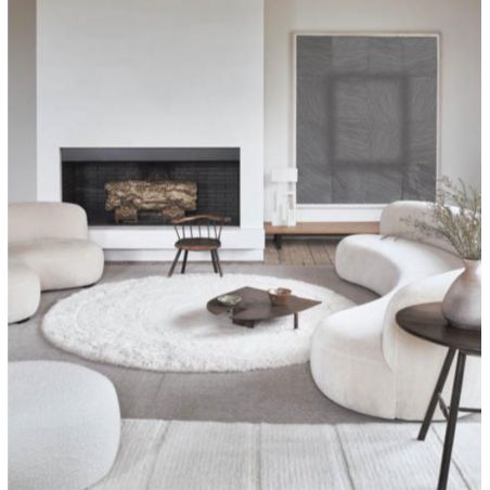 Tapis rond en laine lavable en machine blanc Arctic Tapis rond en laine lavable en machine blanc Arctic