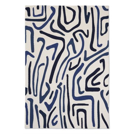 Tapis indoor-outdoor en polypropylène Origami Synchronic japanese ink Tapis indoor-outdoor en polypropylène Origami Synchronic japanese ink