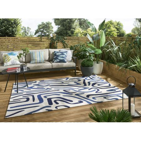 Tapis indoor-outdoor en polypropylène Origami Synchronic japanese ink Tapis indoor-outdoor en polypropylène Origami Synchronic japanese ink