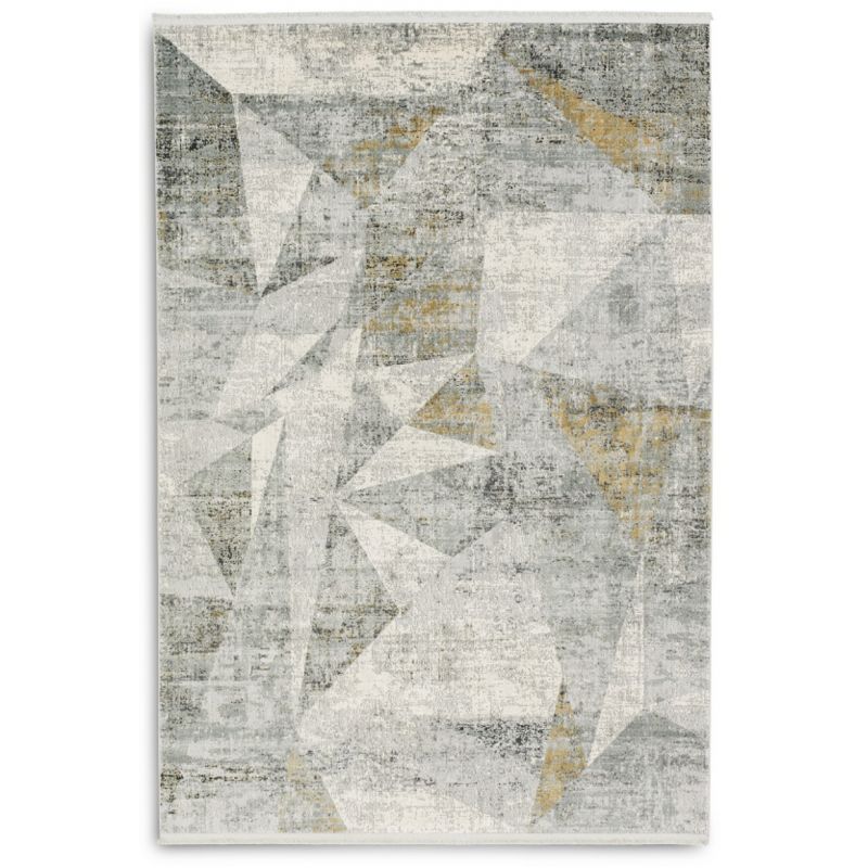 Tapis Moderne Positano Abstrait Gris Or viscose et acrylique