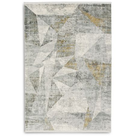 Tapis Moderne Positano Abstrait Gris Or viscose et acrylique