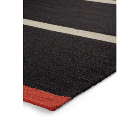 Tapis Tissé Main Simple Stripe Noir Tapis Tissé Main Simple Stripe Noir