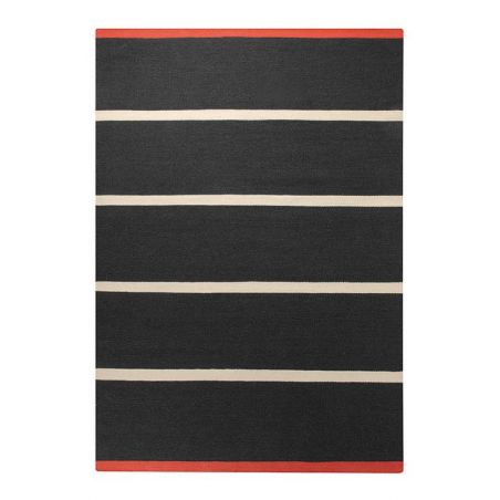 Tapis Tissé Main Simple Stripe Noir Tapis Tissé Main Simple Stripe Noir
