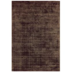 Tapis de salon haut de gamme en viscose tissé main Elizabeth Chocolat