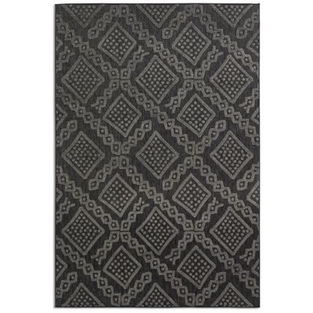 Tapis d'extérieur tissé en polypropylène anthracite spring