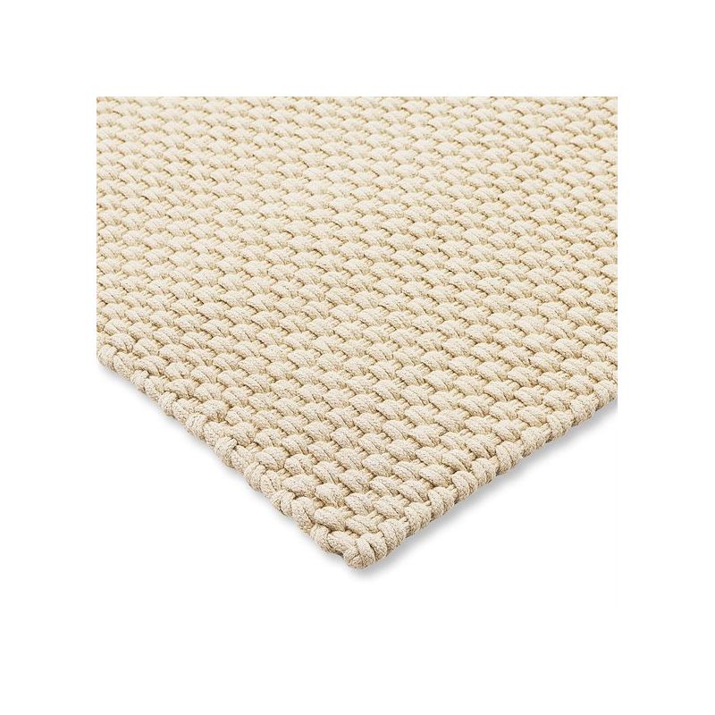 Tapis d'extérieur 100% PET recyclé Lace sable blanc