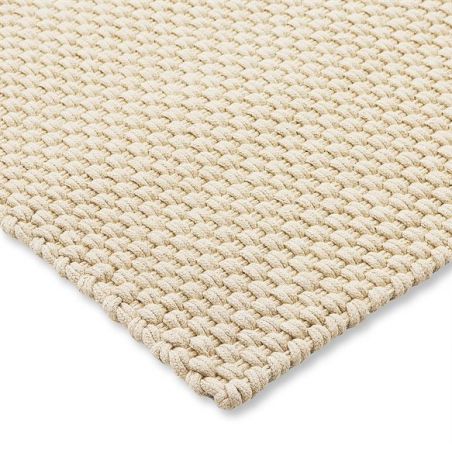 Tapis outdoor 100% PET recyclé Lace sable blanc - Tapis Chic