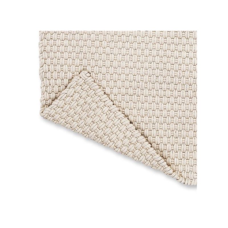Tapis d'extérieur 100% PET recyclé Lace sable blanc