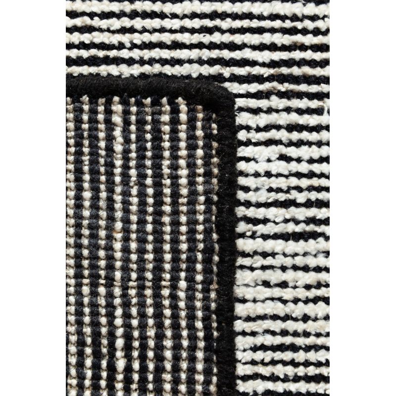 Tapis Moderne tissé main en laine et soie de bambou Oat Noir