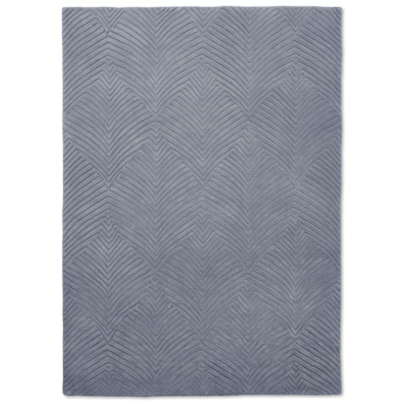 Tapis de salon prestige en laine Folia 2.0 Gris Wedgwood