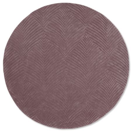 Tapis de salon prestige rond en laine Folia 2.0 Vieux Rose Wedgwood