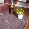 Tapis de salon prestige rond en laine Folia 2.0 Vieux Rose Wedgwood
