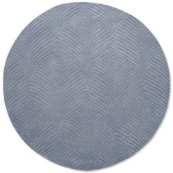Tapis de salon prestige rond en laine Folia 2.0 Gris Wedgwood