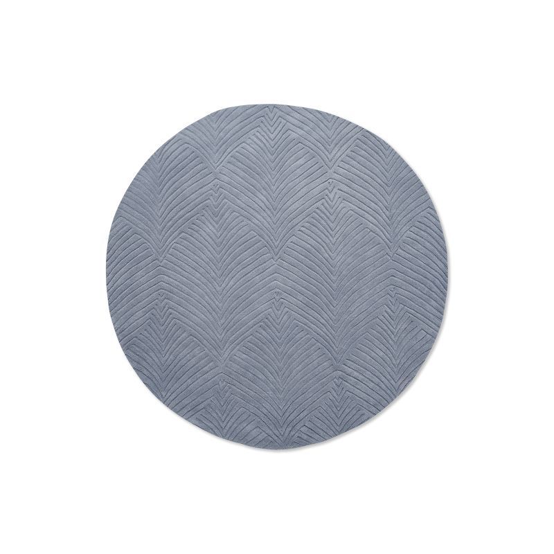 Tapis de salon prestige rond en laine Folia 2.0 Gris Wedgwood