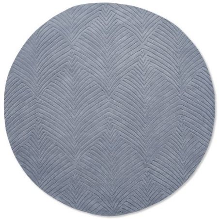 Tapis de salon prestige rond en laine Folia 2.0 Gris Wedgwood