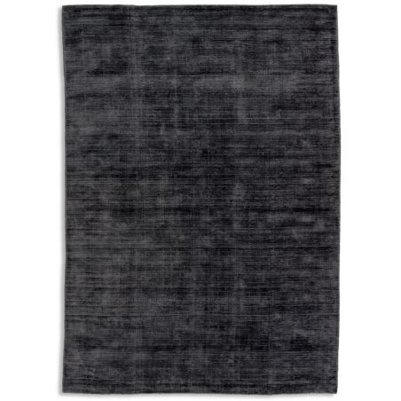 Tapis fait main en viscose noir Alessa