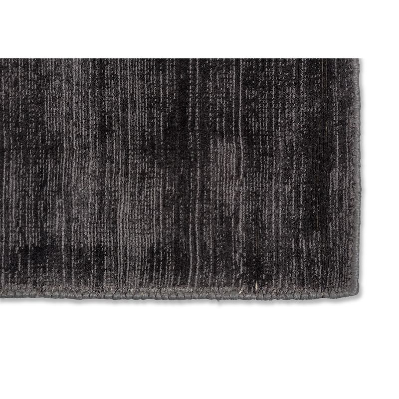 Tapis fait main en viscose noir Alessa