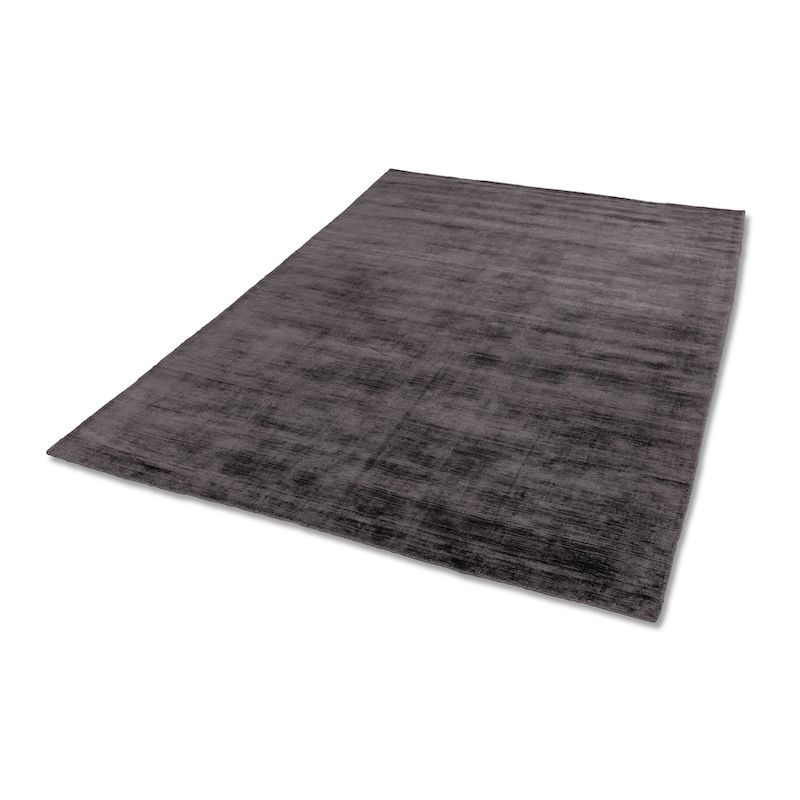 Tapis fait main en viscose noir Alessa