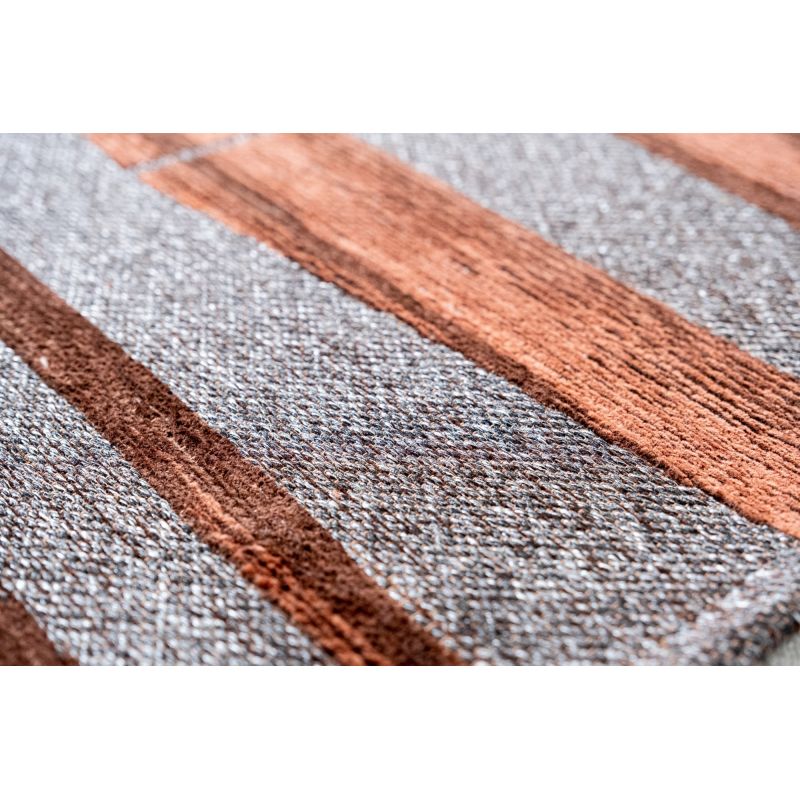 Tapis de Salon tissé plat Prestige Bamboo Black Wood Noir Orange bureau