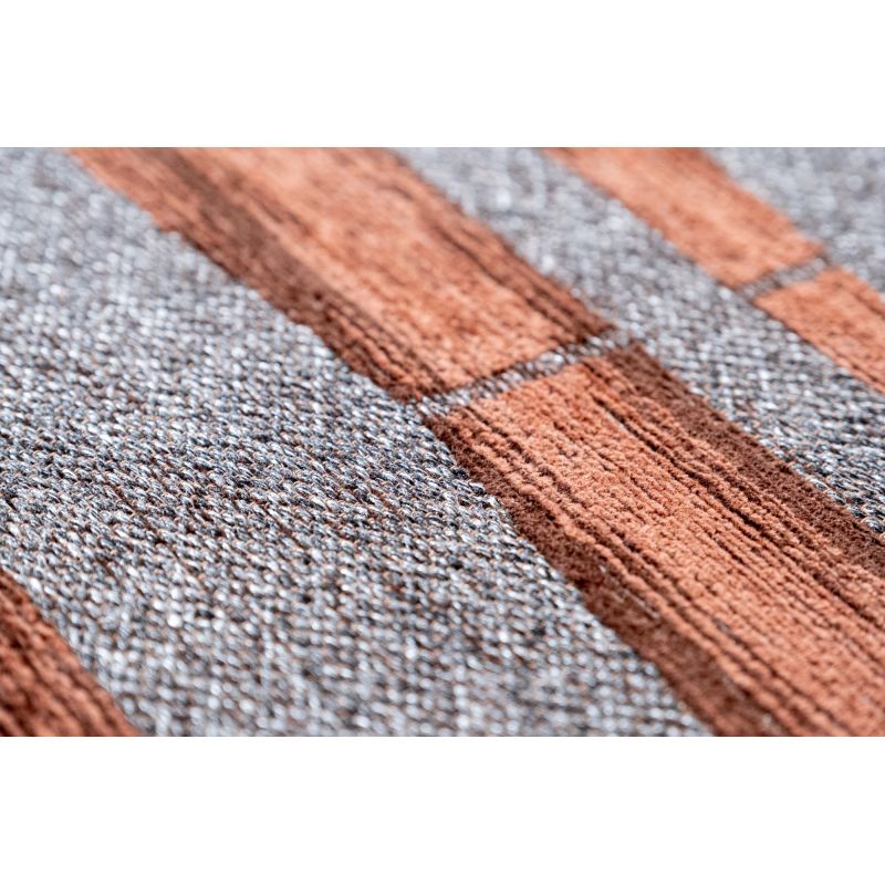 Tapis de Salon tissé plat Prestige Bamboo Black Wood Noir Orange