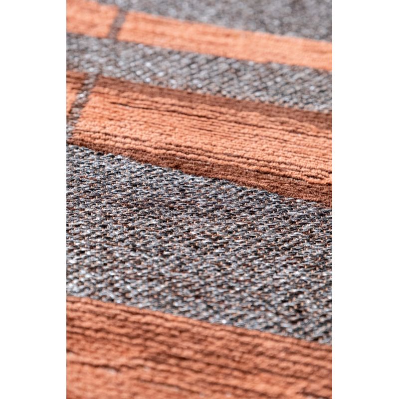 Tapis de Salon tissé plat Prestige Bamboo Black Wood Noir Orange