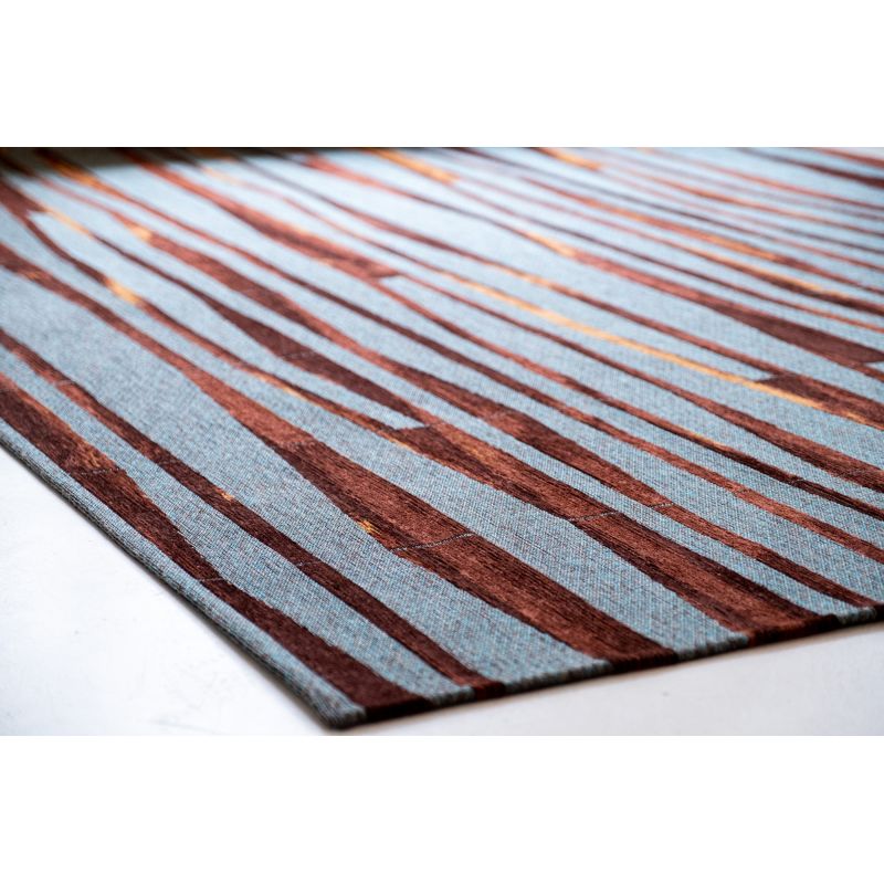 Tapis de Salon tissé plat Prestige Bamboo Azur Gold zoom